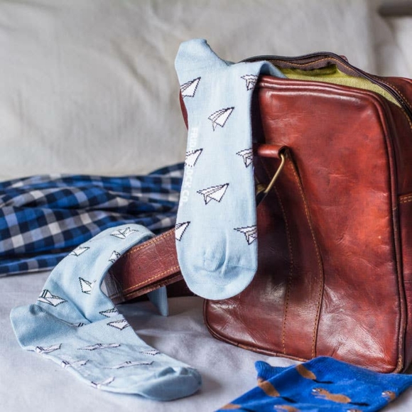 Men’s Socks | Paper Planes and Boats | Ethically - Picture 3 of 4